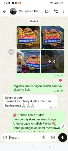 Testimonial Papan Bunga Pernikahan palu