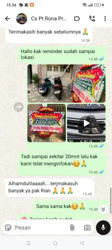 Testimonial Papan Bunga palu